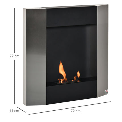 Wall-mounted bioethanol stove - Steel, smoke-free