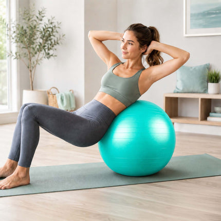 Exercise Ball 65 cm with Stand, Resistance Bands and Pump, Turquoise