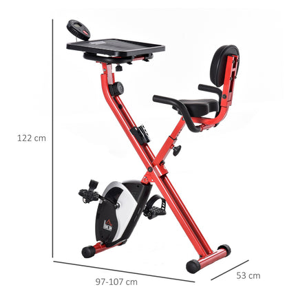 Velotrenažieris, velotrenažieris F-Bike, 1,5 kg spararats ar 8 līmeņu regulējamiem magnētiskās pretestības riteņiem, sarkans + melns