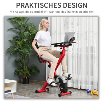 Velotrenažieris, velotrenažieris F-Bike, 1,5 kg spararats ar 8 līmeņu regulējamiem magnētiskās pretestības riteņiem, sarkans + melns