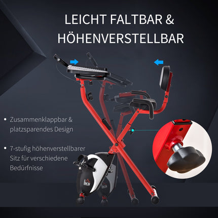 Velotrenažieris, velotrenažieris F-Bike, 1,5 kg spararats ar 8 līmeņu regulējamiem magnētiskās pretestības riteņiem, sarkans + melns