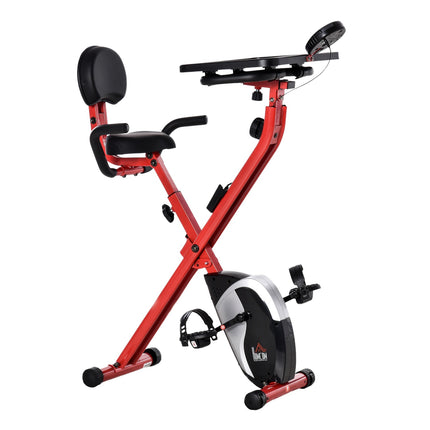 Velotrenažieris, velotrenažieris F-Bike, 1,5 kg spararats ar 8 līmeņu regulējamiem magnētiskās pretestības riteņiem, sarkans + melns