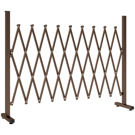 Izvelkams dārza žogs, alumīnija-dzelzs, brūns, 31-250 cm