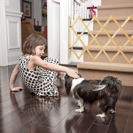 Extendable Bamboo Dog Barrier