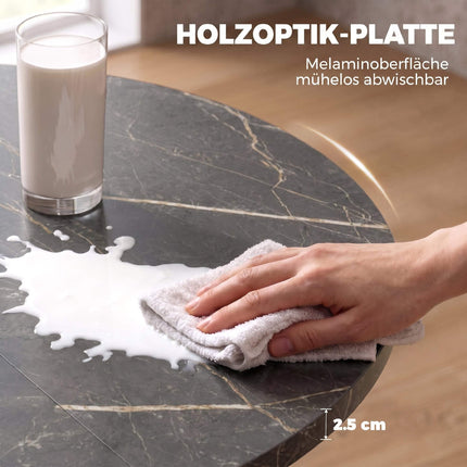Izvelkams ēdamgalds, industriāls stils, melns MDF