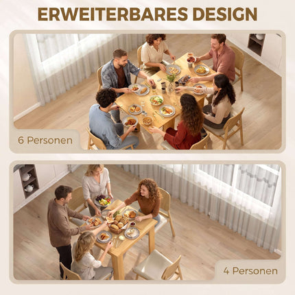 Izvelkams ēdamgalds, vietu taupošs 4–6 personām