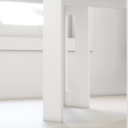 Izvelkams ēdamgalds, balts, 60-180 x 85 x 75 cm