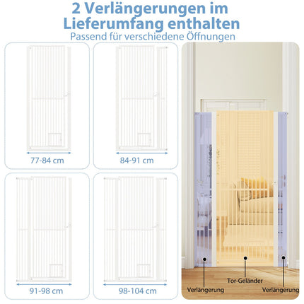 Īpaši augsti mājdzīvnieku vārtiņi, metāla, 77-104 cm plati, 171 cm augsti