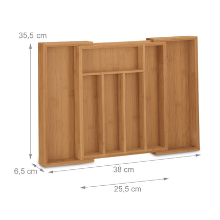 Īpaši dziļa, izvelkama galda piederumu atvilktne ar bambusa apdari