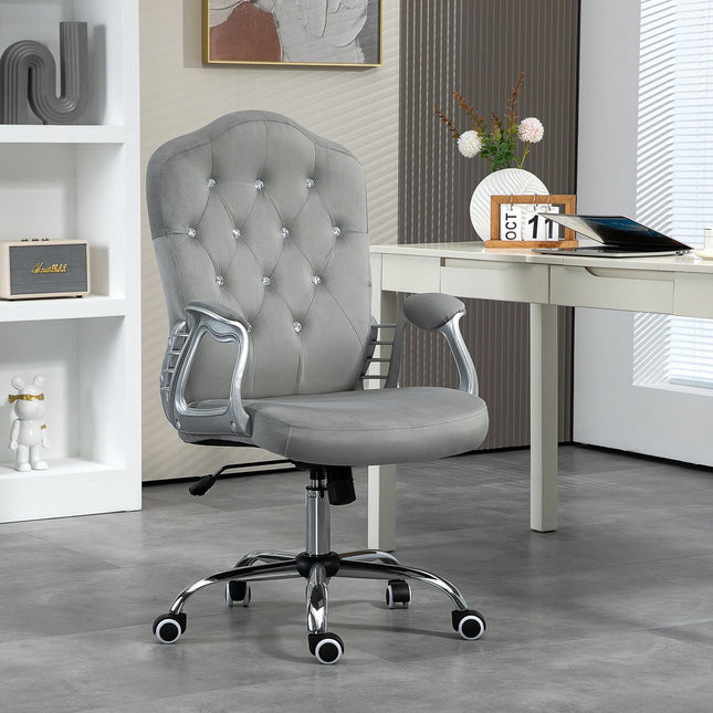 Mākslīgās ādas biroja krēsls, ergonomisks rakstāmgalda krēsls ar šūpošanās funkciju, 360° rotējošs, regulējams augstums, līdz 120 kg, gaiši pelēks