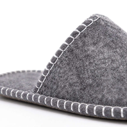 Felt Guest Slippers Set, 6 Pairs, Beige, Non-Slip Sole
