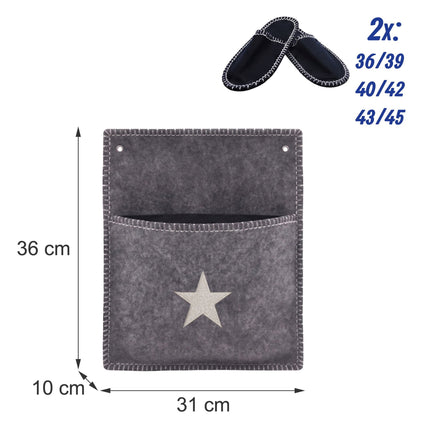 Filca viesu čību komplekts, 6 pāri, pelēks, neslīdošs, unisex