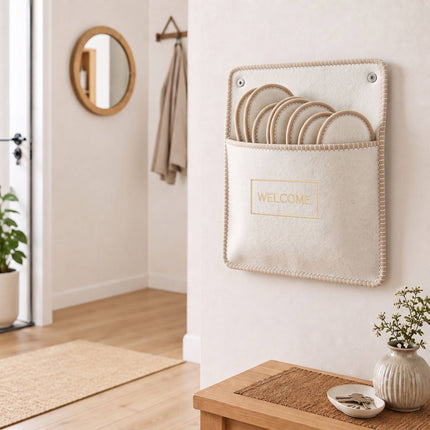 Filca viesu čību komplekts, 6 pāri, neslīdošas, unisex, ar maisiņu