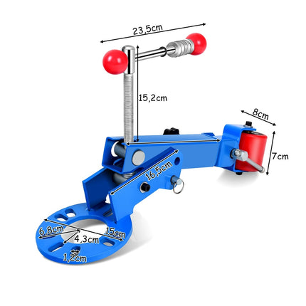 Spārnu rullīšu instruments, regulējams metāla, piemērots 4/5 collu rumbām