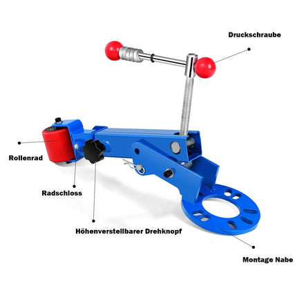 Spārnu rullīšu instruments, regulējams metāla, piemērots 4/5 collu rumbām