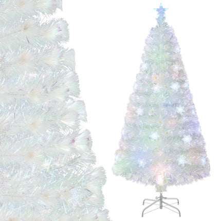 Optiskās šķiedras Ziemassvētku eglīte 120 cm, LED gaismas, zvaigznes formas galotne