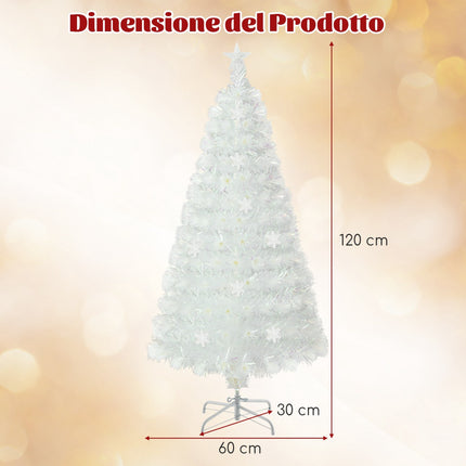 Optiskās šķiedras Ziemassvētku eglīte 120 cm, LED gaismas, zvaigznes formas galotne