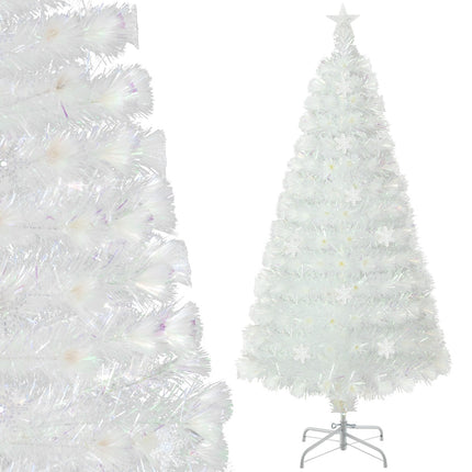 Optiskās šķiedras Ziemassvētku eglīte 120 cm, LED gaismas, zvaigznes formas galotne