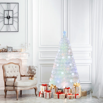 Optiskās šķiedras Ziemassvētku eglīte 120 cm, LED gaismas, zvaigznes formas galotne