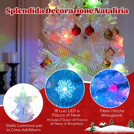 Optiskās šķiedras Ziemassvētku eglīte 120 cm, LED gaismas, zvaigznes formas galotne
