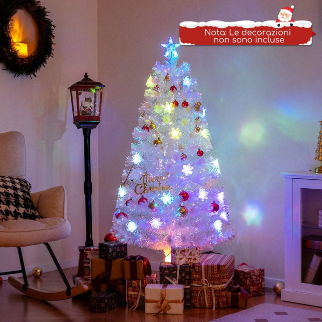 Optiskās šķiedras Ziemassvētku eglīte 150 cm, 24 LED, zvaigznes formas augšdaļa