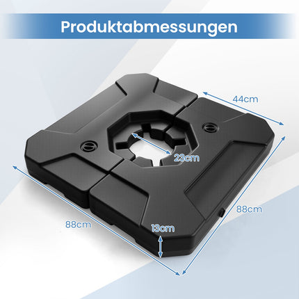 Piepildāma lietussarga pamatne, 2 daļu, HDPE, 89x89 cm, melna