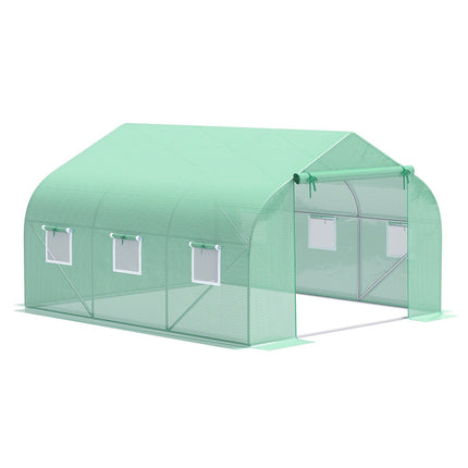 Plēves siltumnīca Plēves siltumnīca Siltumnīca Aukstā karkasa augu māja Tomātu māja Divslīpju jumts 350 × 300W × 200H cm