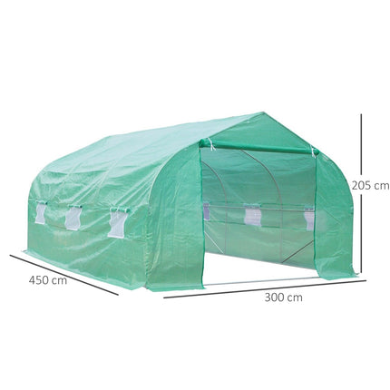 Plēves siltumnīca Plēves siltumnīca Siltumnīca Aukstā karkasa augu māja Tomātu māja Divslīpju jumts 450 × 300P × 205A cm