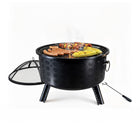 Fire Bowl with Grill Rack – Diamond Pattern, Black
