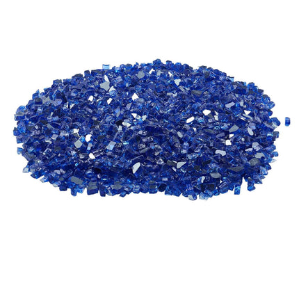 Fire Pit Glass, 35 lb Reflective Half-Inch, Cobalt Blue