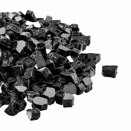Fire Pit Glass, Black Reflective 10 lb 1/2-Inch