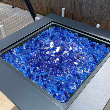 Fire Pit Glass, Cobalt Blue, 10 lb, 1/2 in Reflective