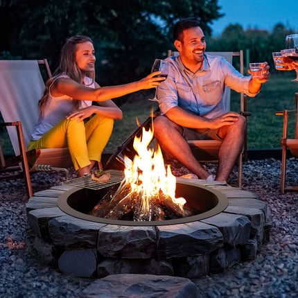 Fire Pit Insert Ring, 35 In OD 31 In ID, Steel BBQ Grate