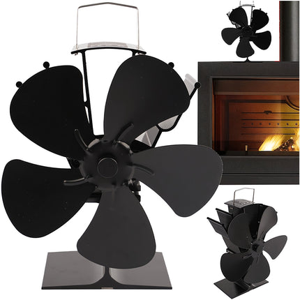 Kamīna ventilators, 5 lāpstiņu siltumenerģijas dzinējs