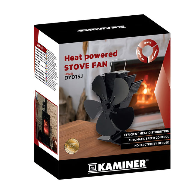 Kamīna ventilators, 5 lāpstiņu siltumenerģijas dzinējs