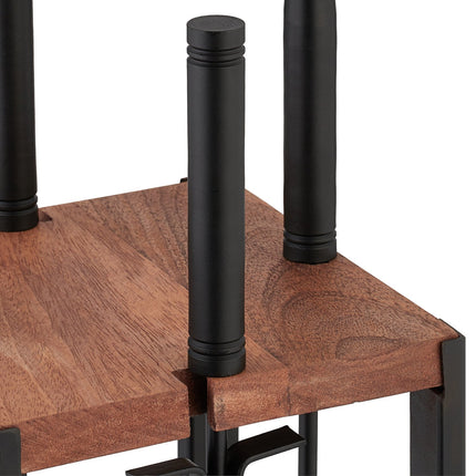 Kamīna instrumentu komplekts, 5 daļas, metāls, ar statīvu