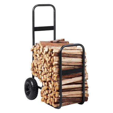 Firewood Log Cart, 250 lb Capacity, 10.5 in Pneumatic Wheels