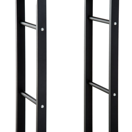 Malkas statīvs, malkas plaukts, malkas turētājs, 100 kg, tērauds, melns, garums 60 x platums 25 x augstums 100 cm
