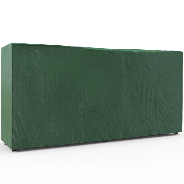 Malkas plaukts 200x36x99 cm, regulējams ar ūdeni atgrūdošu pārsegu, paredzēts malkai dārzā un uz terases, izgatavots no melna metāla.