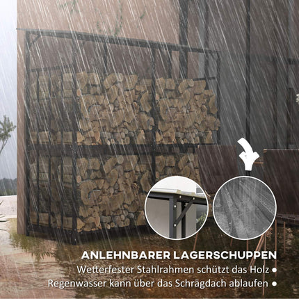 Outdoor wooden rack with lid - 1.17 m³, 100 kg capacity