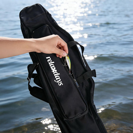Fishing Rod Bag, 5 Compartments, 130 cm, Black