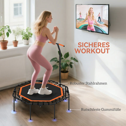 Fitnesa batuts, regulējams rokturis, iekštelpām, tērauds, oranžs