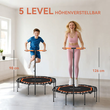Fitnesa batuts, regulējams rokturis, iekštelpām, tērauds, oranžs