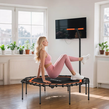 Fitnesa batuts, regulējams rokturis, iekštelpām, tērauds, oranžs