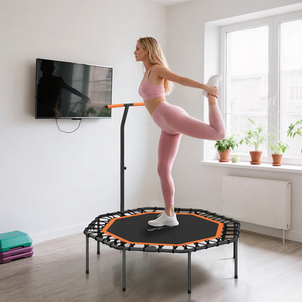 Fitnesa batuts, regulējams rokturis, iekštelpām, tērauds, oranžs