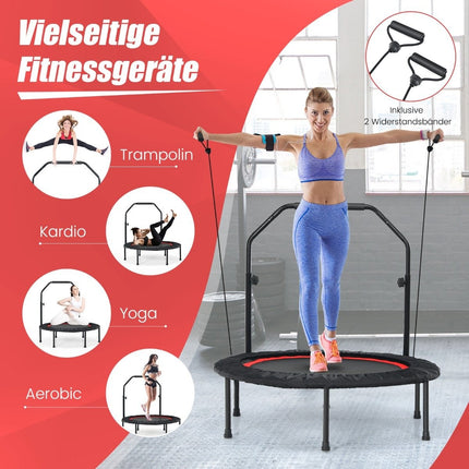 Fitnesa batuts ar regulējamu rokturi un pretestības lentēm