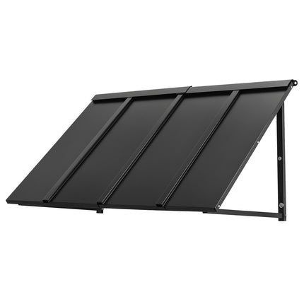Fixed Metal Door Awning 44x24 In, Steel Frame Canopy