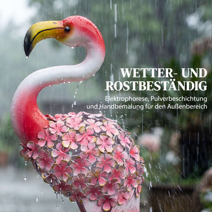 Flamingo dārza statuju komplekts, 2 gab., metāla putni ar enkuriem