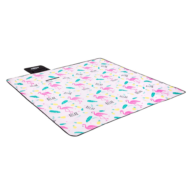 Flamingo piknika paklājiņš 200x200 cm, ūdensizturīgs PE alumīnijs