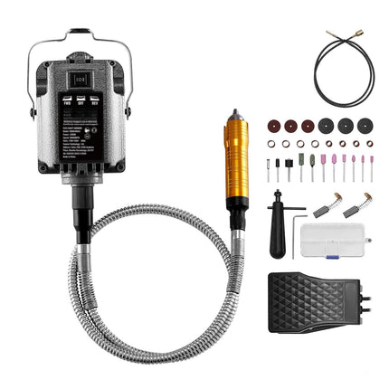 Flex Shaft Rotary Tool Grinder, 1200W 30,000 RPM, Foot Pedal